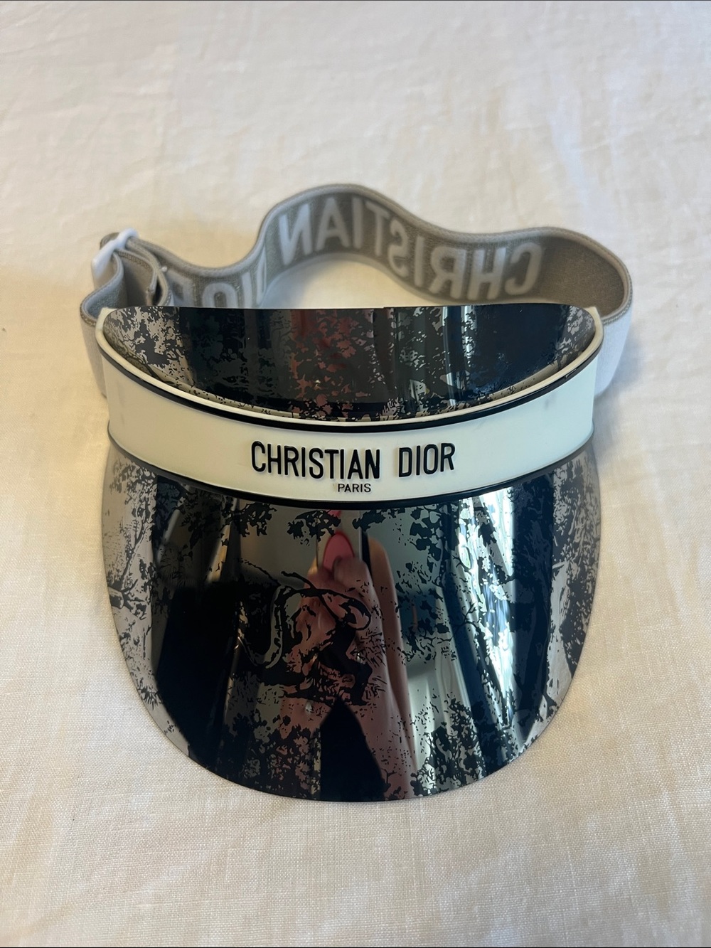 Dior Men’s Black and White Logo Visor